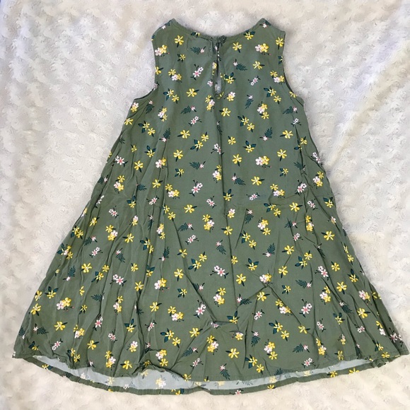 Old Navy Sleeveless Floral Dress Size 5T Green Yellow Flowers - Picture 4 of 4